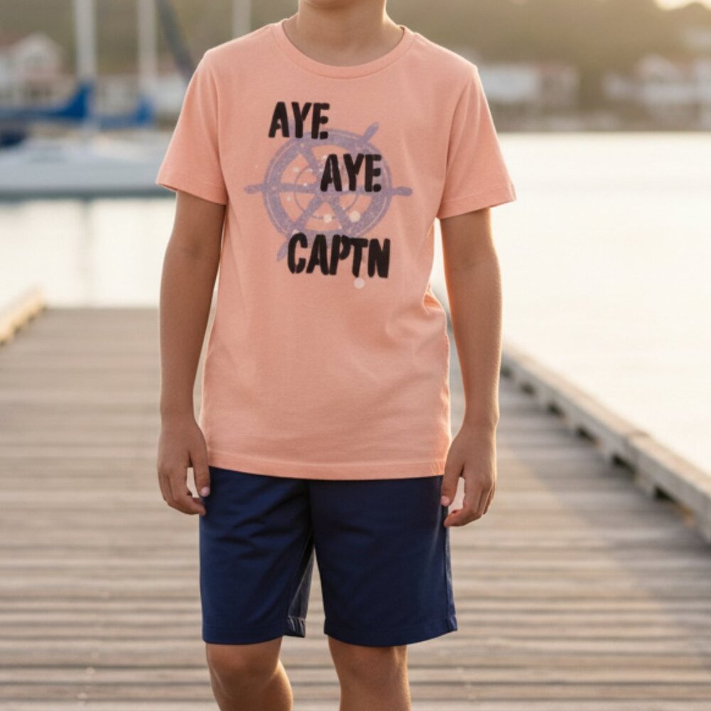 CREWCUTS J. CREW Aye Aye Captain Pirate Graphic Tee Boys 12 T-shirt Nautical